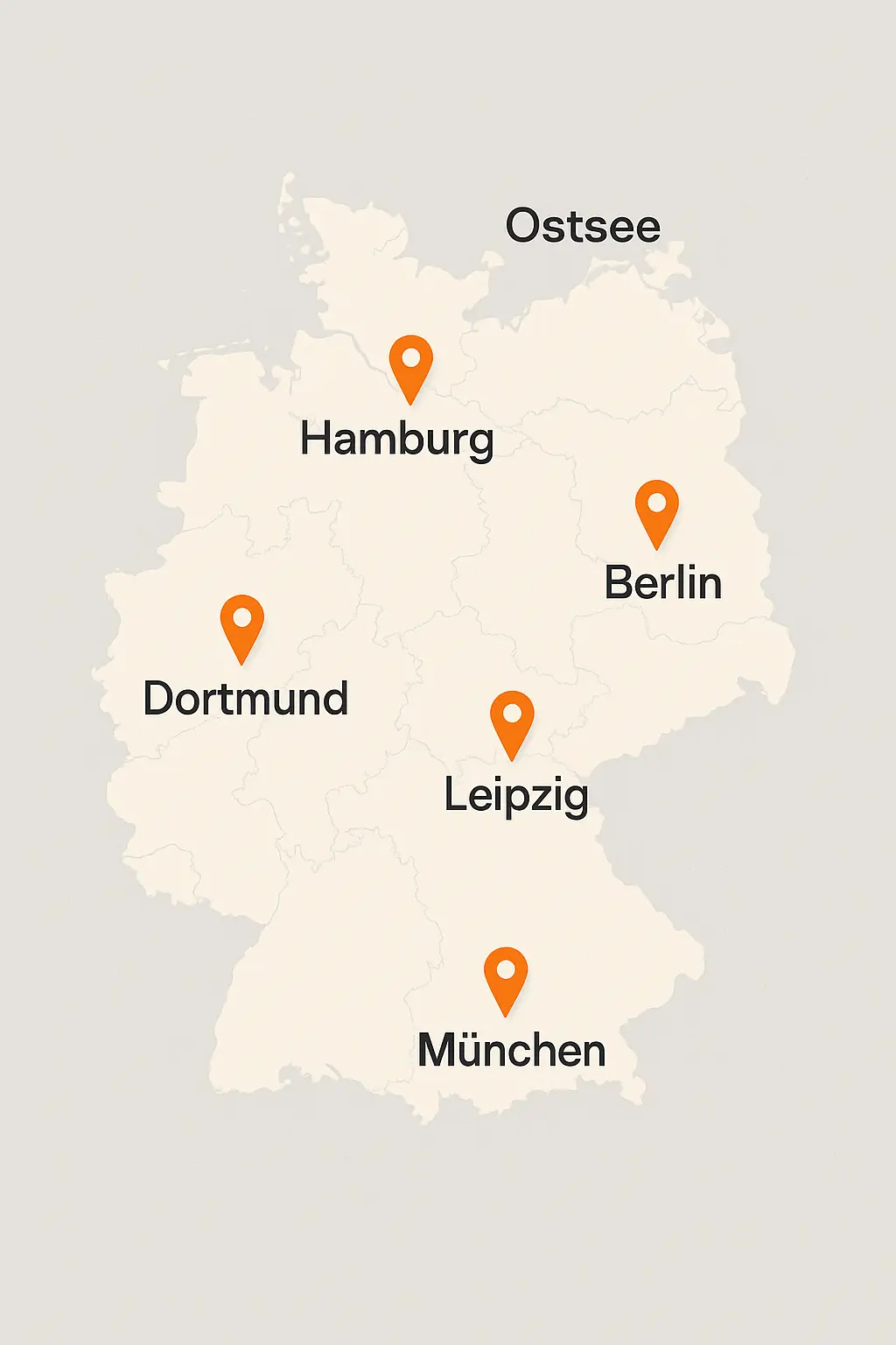 Deutschlandkarte Unterkünfte ycorners Städte